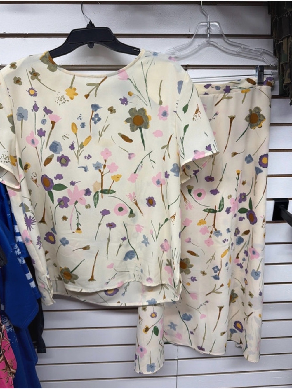 Laura Scott Floral 2-Piece Skirt Set Size XL Cottagecore Spring Outfi